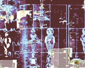 Image made form a collage technique discovered by Crashing 'Deluxe Paint', a defunct program used an Amiga computer.